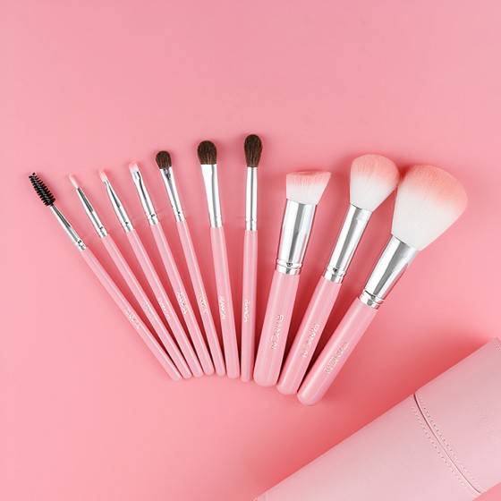 10-Piece Pink Makeup Brush Set 10-Piece Pink Makeup Brush Set