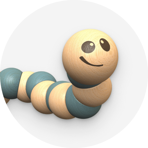 Earthworms. Clutching and Grabbing Toy for Infants!