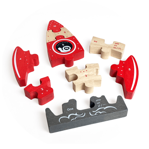 321 Blast Off Puzzle. Multilingual