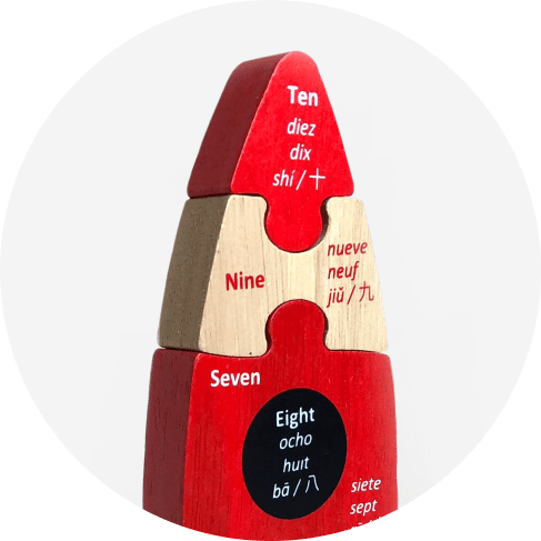 321 Blast Off Puzzle. Multilingual