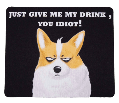Cool Drinking Corgi Mouse Pad Cool Drinking Corgi Mouse Pad