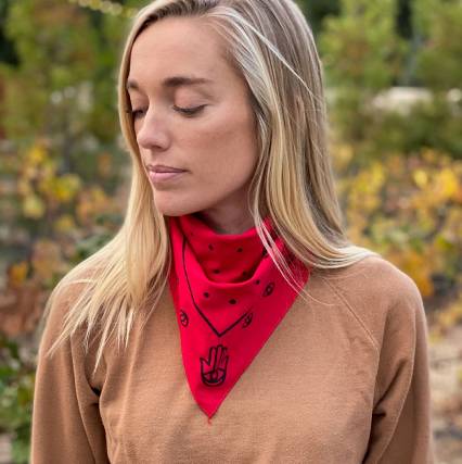 Hamsa & Dots Red Bandana Hamsa & Dots Red Bandana
