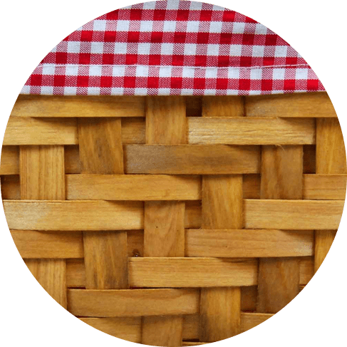 Small Rectangular Basket With Gingham Lining Small Rectangular Basket With Gingham Lining