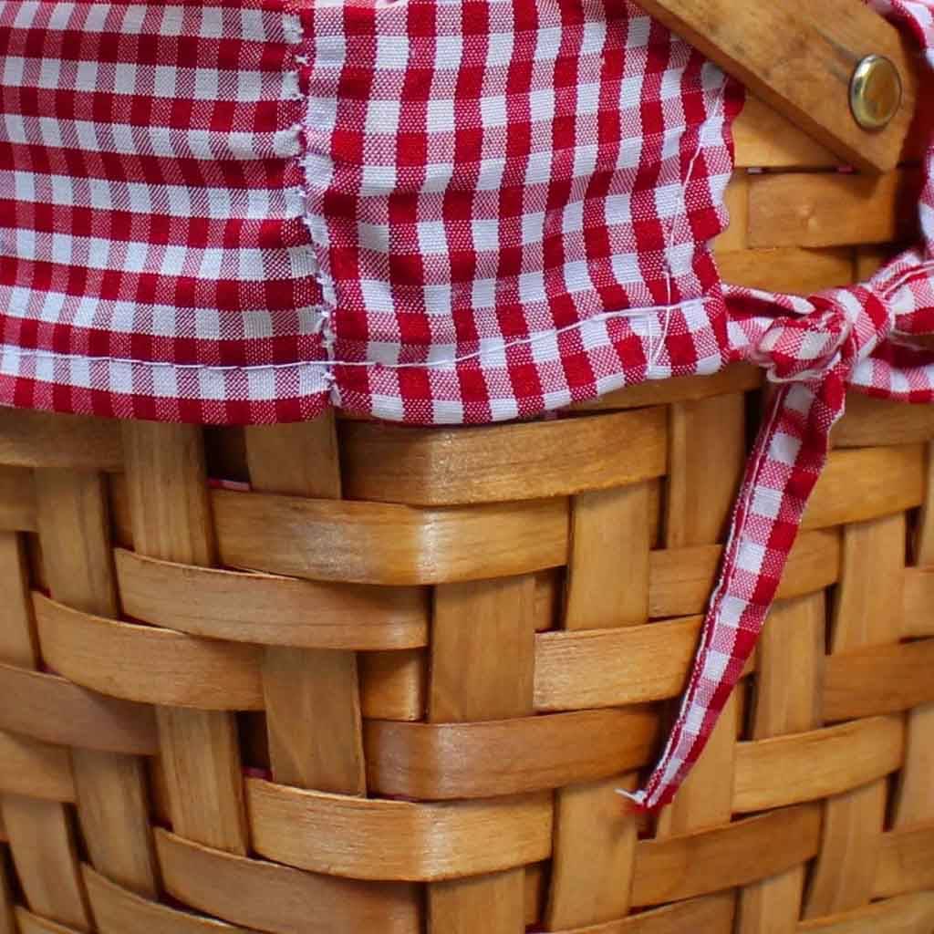 <h1>Small Rectangular Basket With Gingham Lining</h1> Small Rectangular Basket With Gingham Lining