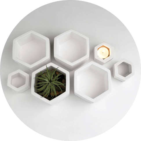 White Hexagon Ceramic Planter White Hexagon Ceramic Planter