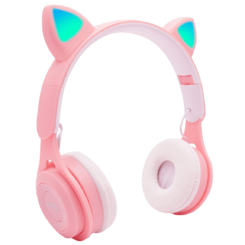 Pink Headphones With Cat Ears Pink Headphones With Cat Ears
