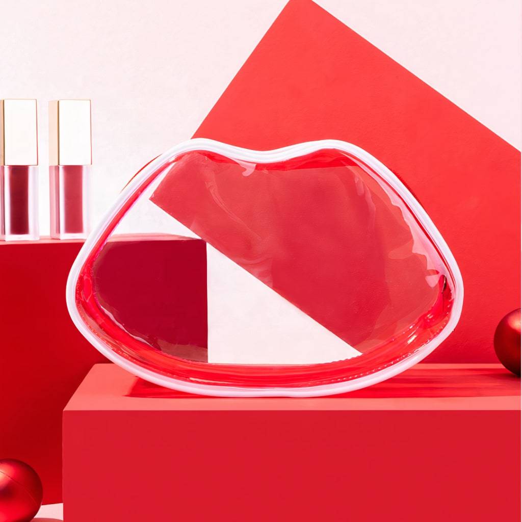 <h1>Transparent Lip-Shaped Cosmetic Bag</h1> Transparent Lip-Shaped Cosmetic Bag