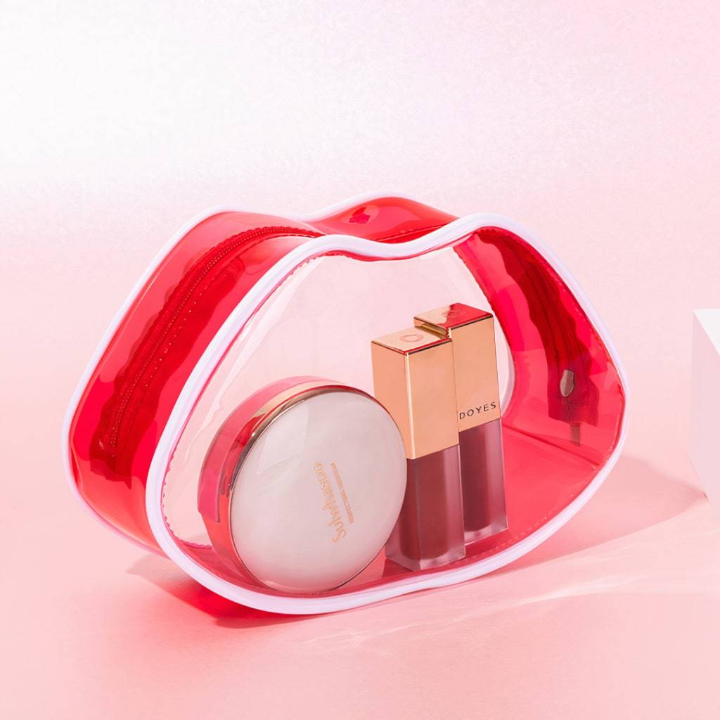 <h1>Transparent Lip-Shaped Cosmetic Bag</h1> Transparent Lip-Shaped Cosmetic Bag