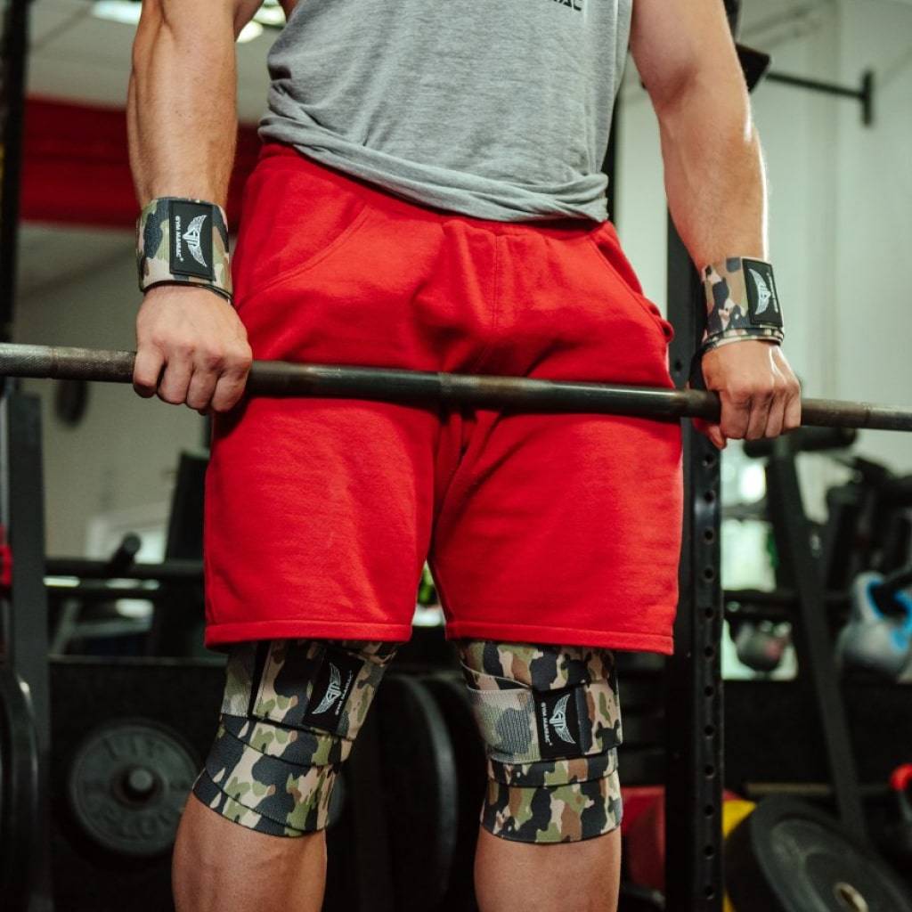 <h1>Gym Maniac Brown Camo GM Support Compression Knee Wraps</h1> Gym Maniac Brown Camo GM Support Compression Knee Wraps