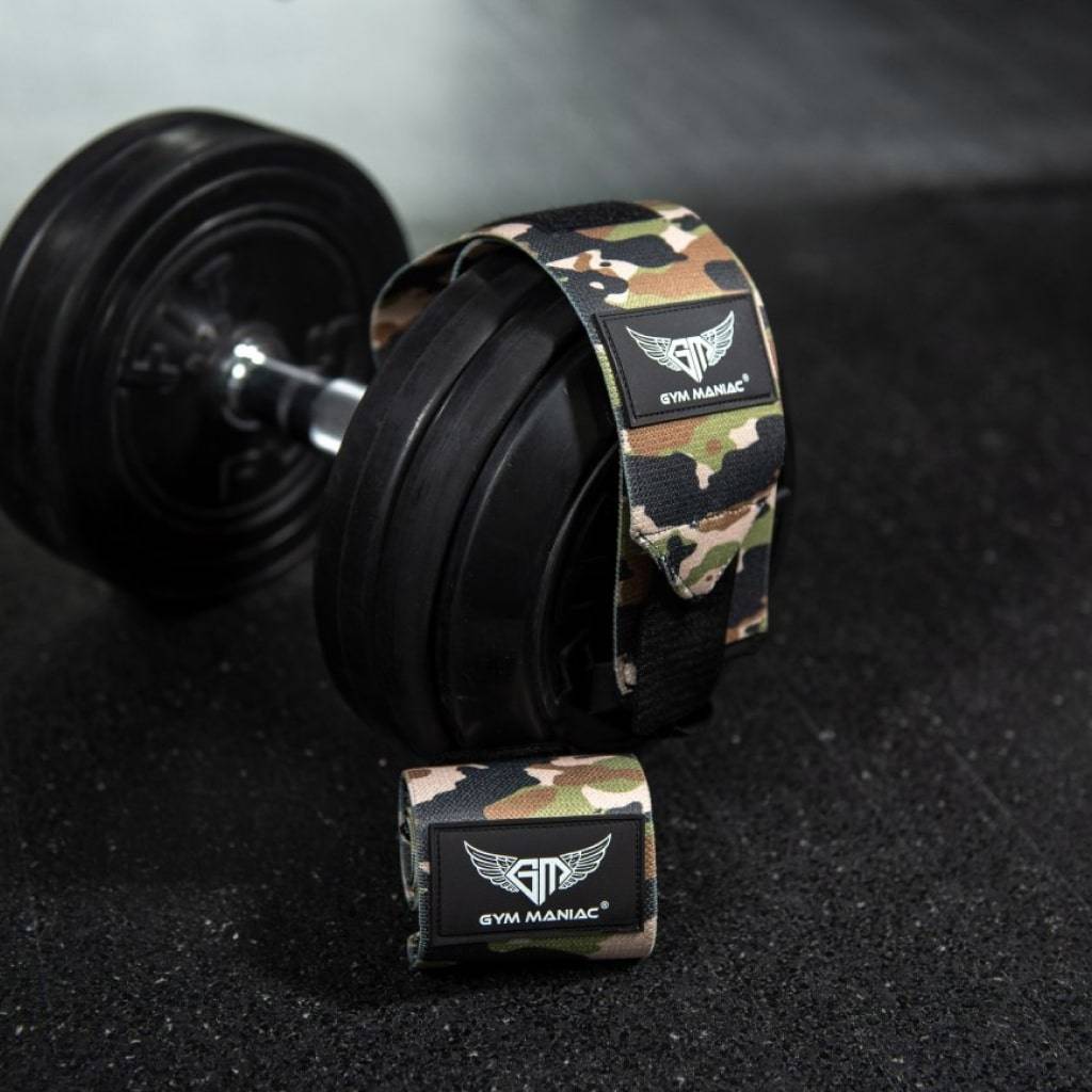 <h1>Gym Maniac Brown Camo GM Weightlifting Wrist Wraps</h1> Gym Maniac Brown Camo GM Weightlifting Wrist Wraps