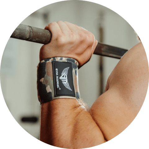 Gym Maniac Brown Camo GM Weightlifting Wrist Wraps Gym Maniac Brown Camo GM Weightlifting Wrist Wraps