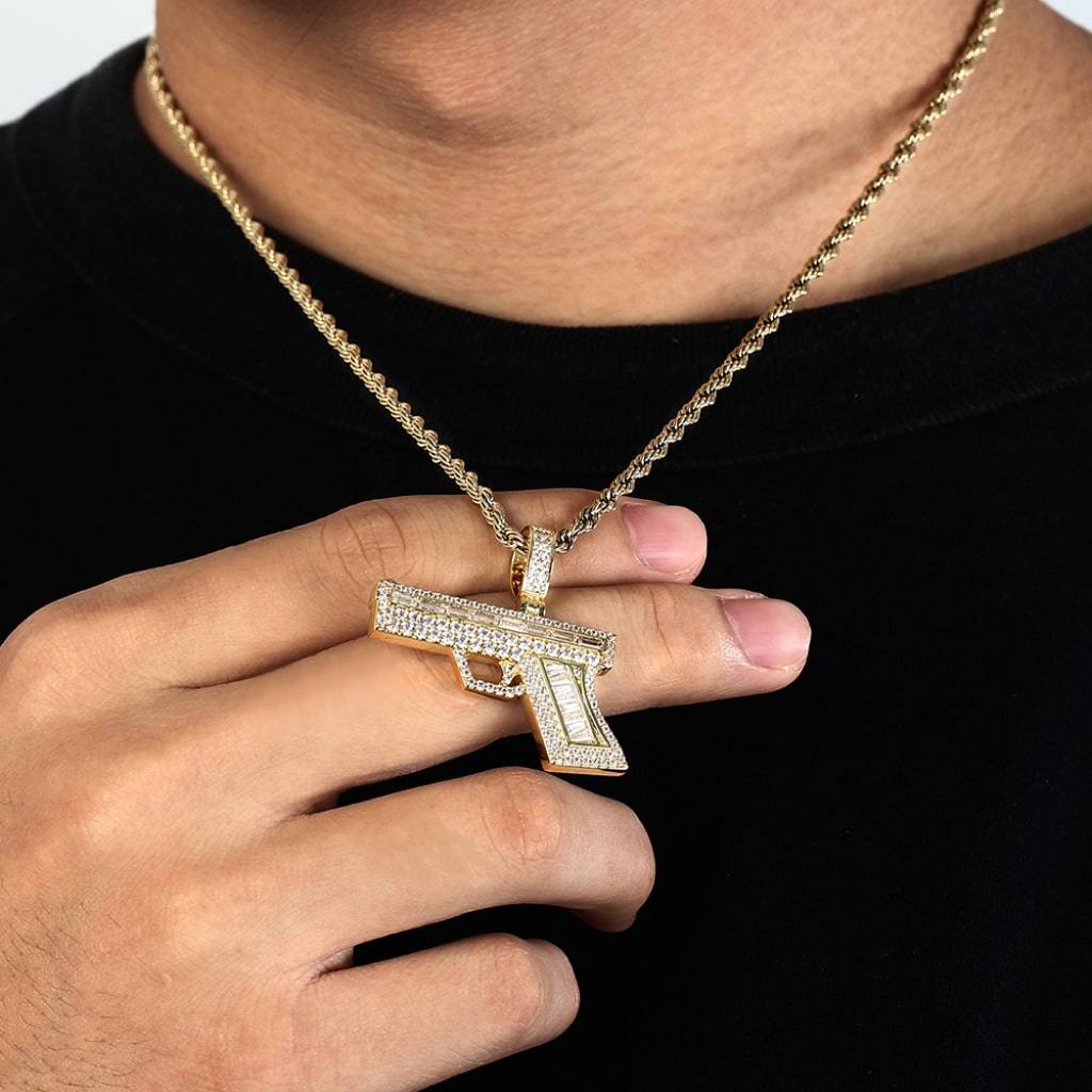 <h1>Big Golden Gun Pendant Fashion</h1> Big Golden Gun Pendant Fashion