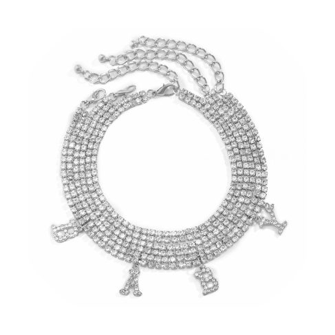 Chain Layered Initial Anklet Chain Layered Initial Anklet