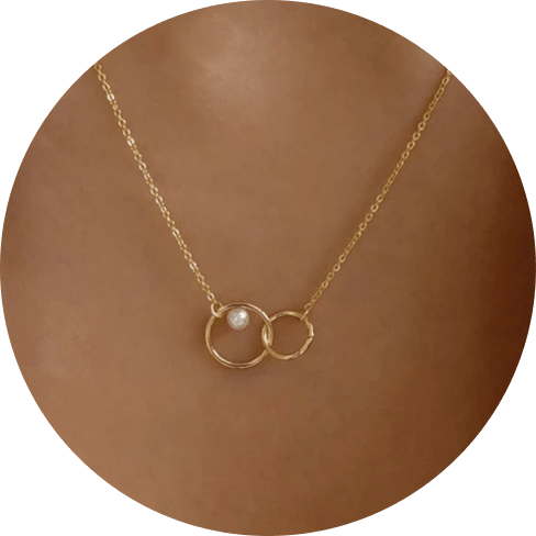 Double Ring Retro Charm Necklace Double Ring Retro Charm Necklace