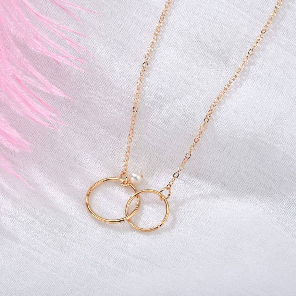 <h1>Double Ring Retro Charm Necklace Fashion</h1> Double Ring Retro Charm Necklace Fashion