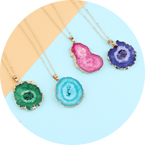 Epoxy Resin Slice Charm Necklace Epoxy Resin Slice Charm Necklace