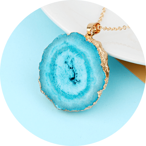 Epoxy Resin Slice Charm Necklace Epoxy Resin Slice Charm Necklace