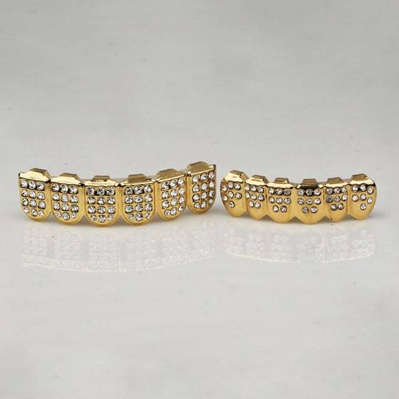 Faux Diamond Golden Grills Faux Diamond Golden Grills