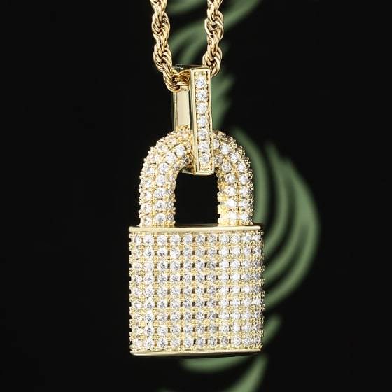 Faux Diamond Lock Pendant Faux Diamond Lock Pendant