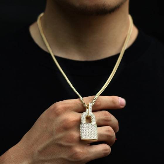 Faux Diamond Lock Pendant Faux Diamond Lock Pendant