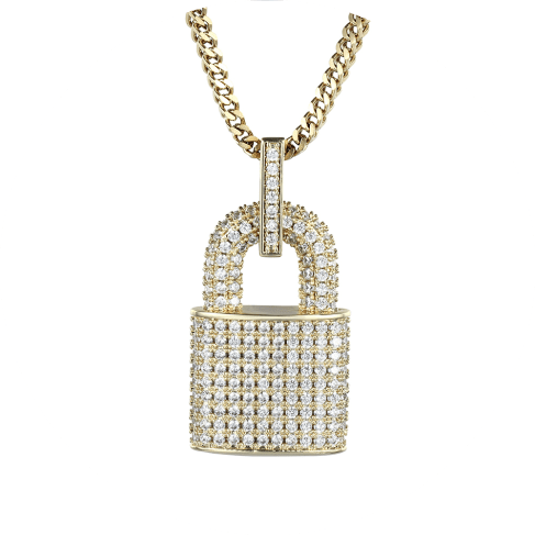 Faux Diamond Lock Pendant Faux Diamond Lock Pendant