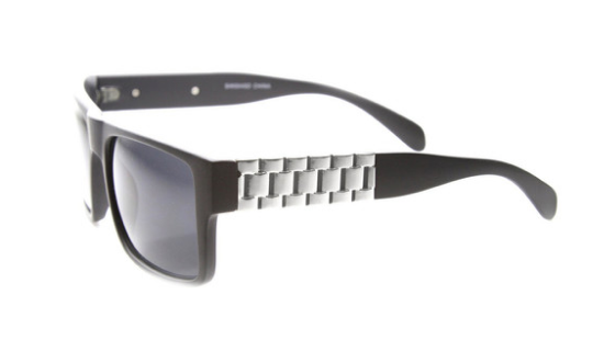 Flat Top Watch Link Temple Aviator Glasses