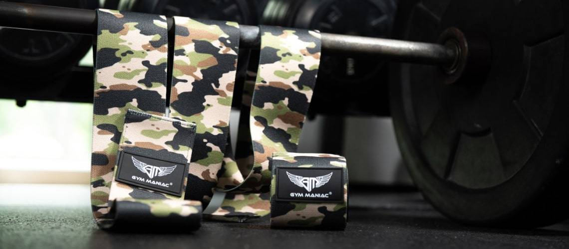 Gym Maniac Brown Camo GM Support Compression Knee Wraps Gym Maniac Brown Camo GM Support Compression Knee Wraps