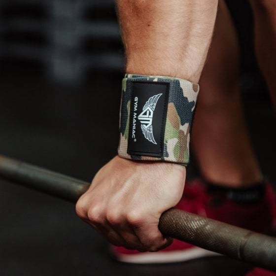 Gym Maniac Brown Camo GM Weightlifting Wrist Wraps Gym Maniac Brown Camo GM Weightlifting Wrist Wraps