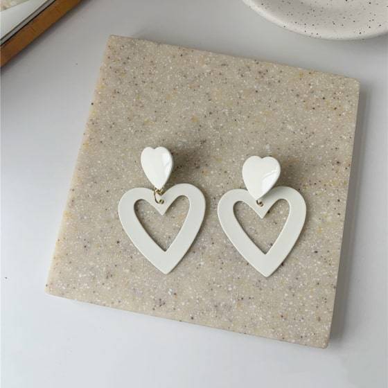 Heart Drop Earrings Heart Drop Earrings