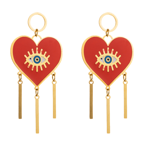 Heart Shaped Long Earrings Heart Shaped Long Earrings