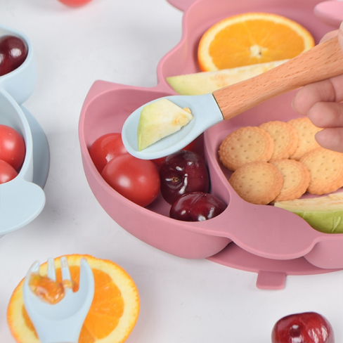 Pink Silicone Plate And Utensils Pink Silicone Plate And Utensils