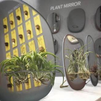 Rectangular Blue Plant Mirror Rectangular Blue Plant Mirror