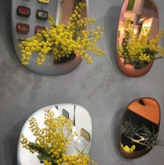 Rectangular Blue Plant Mirror Rectangular Blue Plant Mirror