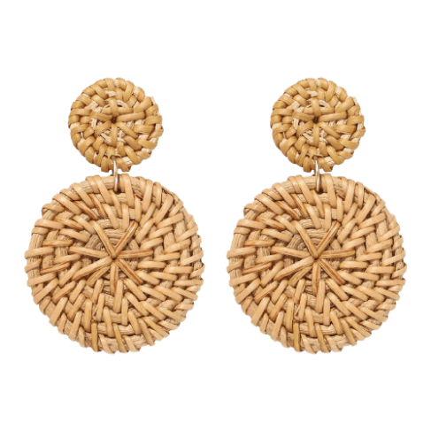 Round Rattan Earrings Round Rattan Earrings