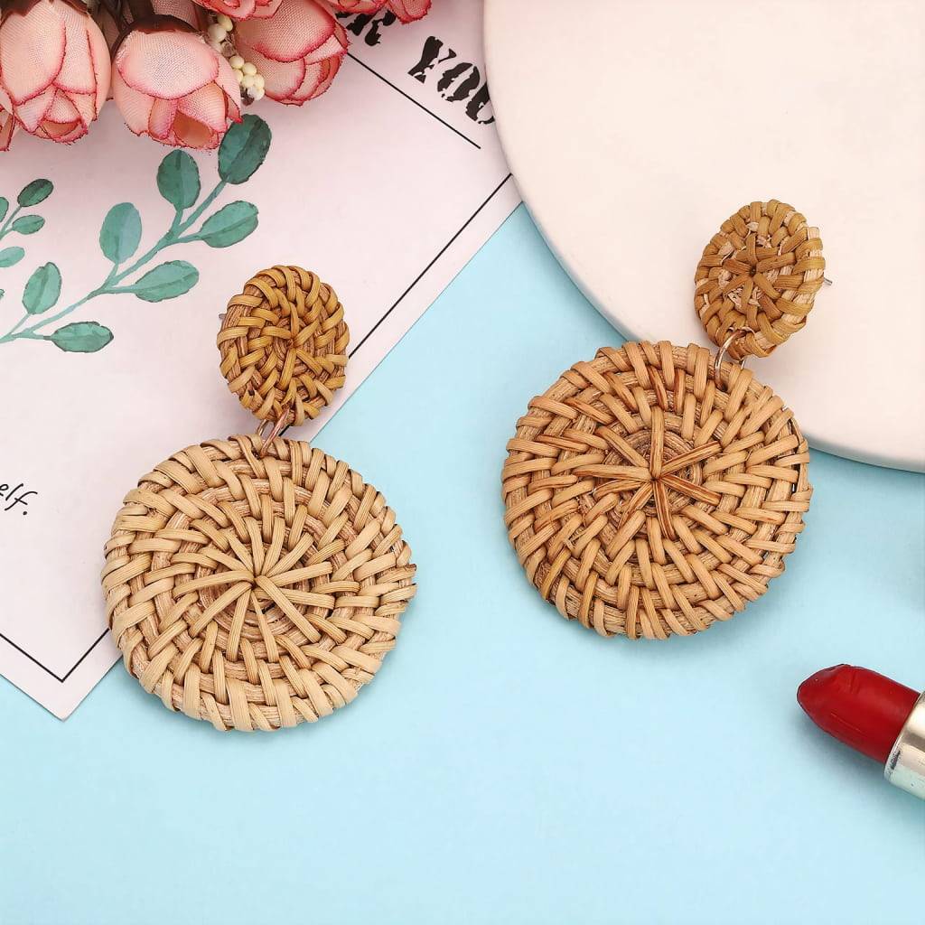 <h1>Round Rattan Earrings Fashion</h1> Round Rattan Earrings Fashion