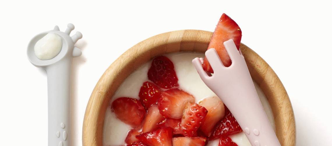 Soft Grey & Pink Fork & Spoon Set