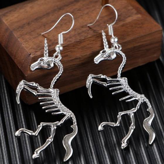 Unicorn Skeleton Earrings Unicorn Skeleton Earrings