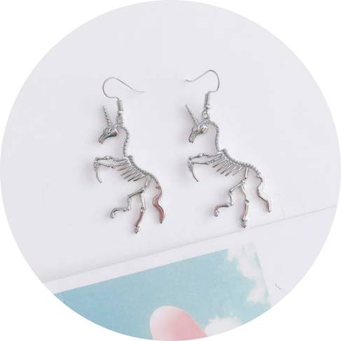 Unicorn Skeleton Earrings Unicorn Skeleton Earrings