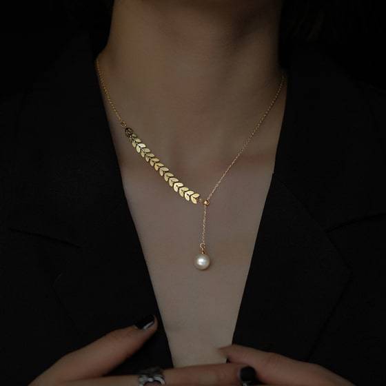 Wheat Shaped Pearl Necklace Wheat Shaped Pearl Necklace