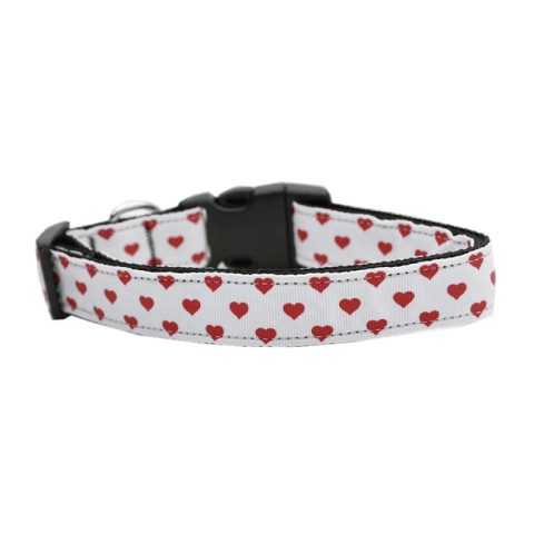 White and Red Dotty Hearts Collar
